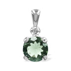 Starborn Faceted Round-Shaped Moldavite Pendant in Fine Sterling Silver