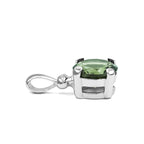 Starborn Faceted Round-Shaped Moldavite Pendant in Fine Sterling Silver
