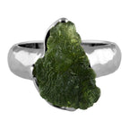 Starborn Genuine Moldavite Ring in Sterling Silver (10-15 ct)