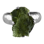 Starborn Genuine Moldavite Ring in Sterling Silver (10-15 ct)