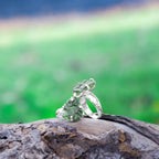 Starborn Genuine Moldavite Ring in Sterling Silver (10-15 ct)
