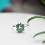 Starborn Genuine Moldavite Ring in Sterling Silver (1-2 ct)