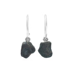 Starborn Agoudal Meteorite Nugget Drop Earrings in Sterling Silver