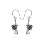 Starborn Campo del Cielo Meteorite Star Dangle Earrings in Sterling Silver