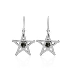 Starborn Campo del Cielo Meteorite Star Dangle Earrings in Sterling Silver