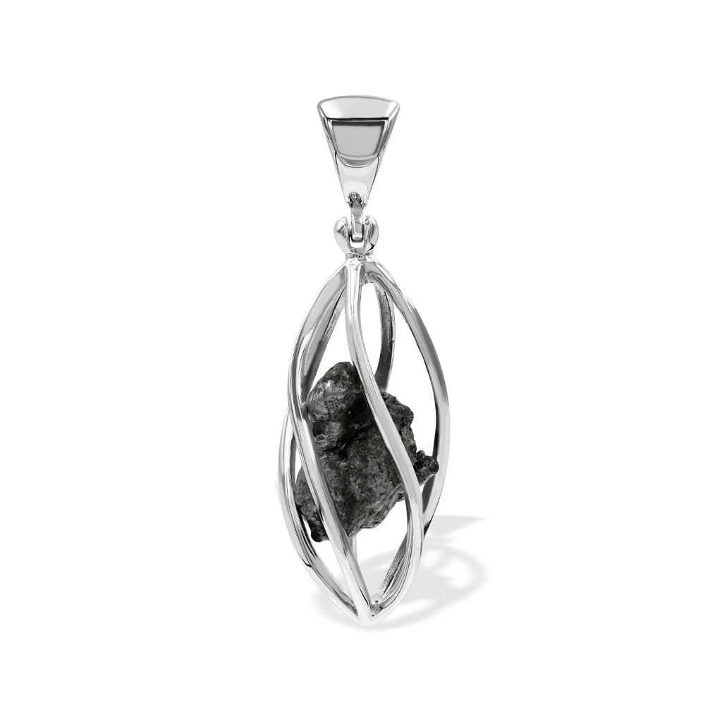 Starborn Campo del Cielo Meteorite Cage Pendant in Sterling Silver