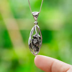 Starborn Campo del Cielo Meteorite Cage Pendant in Sterling Silver