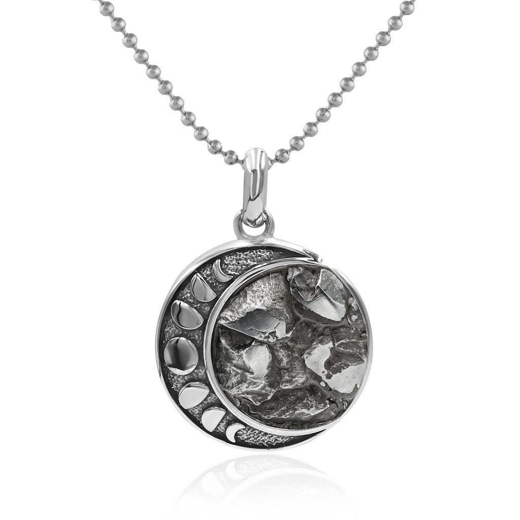 Starborn Campo Del Cielo Meteorite Moon Phases Pendant in Sterling Silver