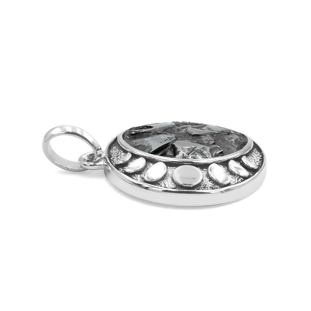 Starborn Campo Del Cielo Meteorite Moon Phases Pendant in Sterling Silver
