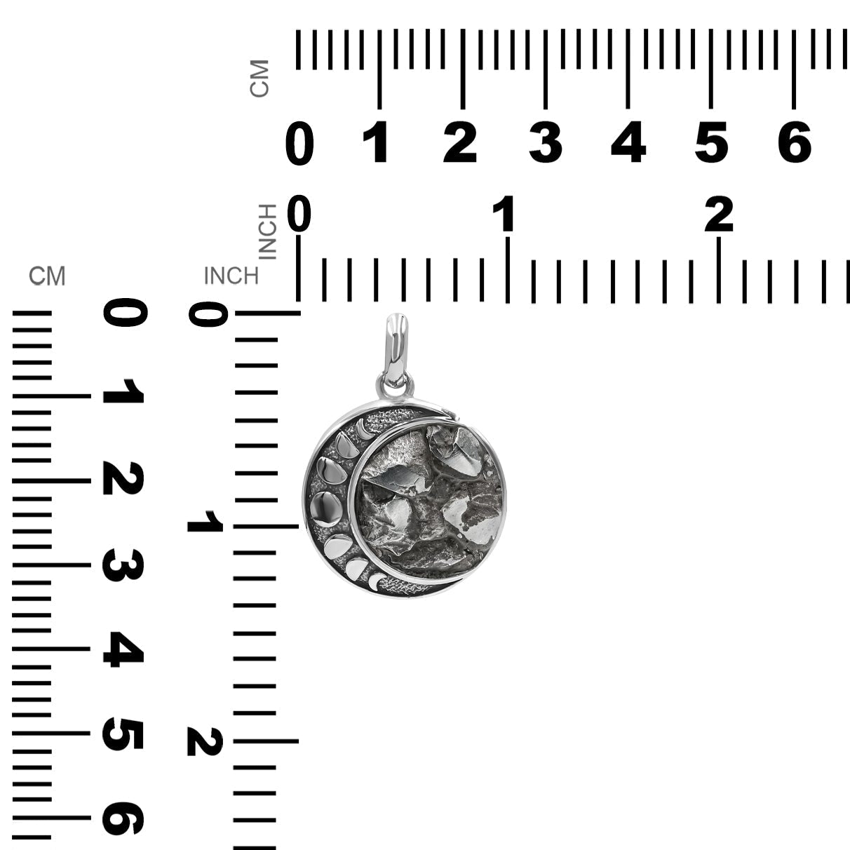 Starborn Campo Del Cielo Meteorite Moon Phases Pendant in Sterling Silver