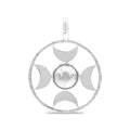 Starborn Sphere Gemstones Directional Crescent Moon Pendant in Sterling Silver - Large