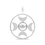 Starborn Sphere Gemstones Directional Crescent Moon Pendant in Sterling Silver - Large
