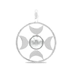 Starborn Sphere Gemstones Directional Crescent Moon Pendant in Sterling Silver - Large