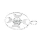 Starborn Sphere Gemstones Directional Crescent Moon Pendant in Sterling Silver - Large