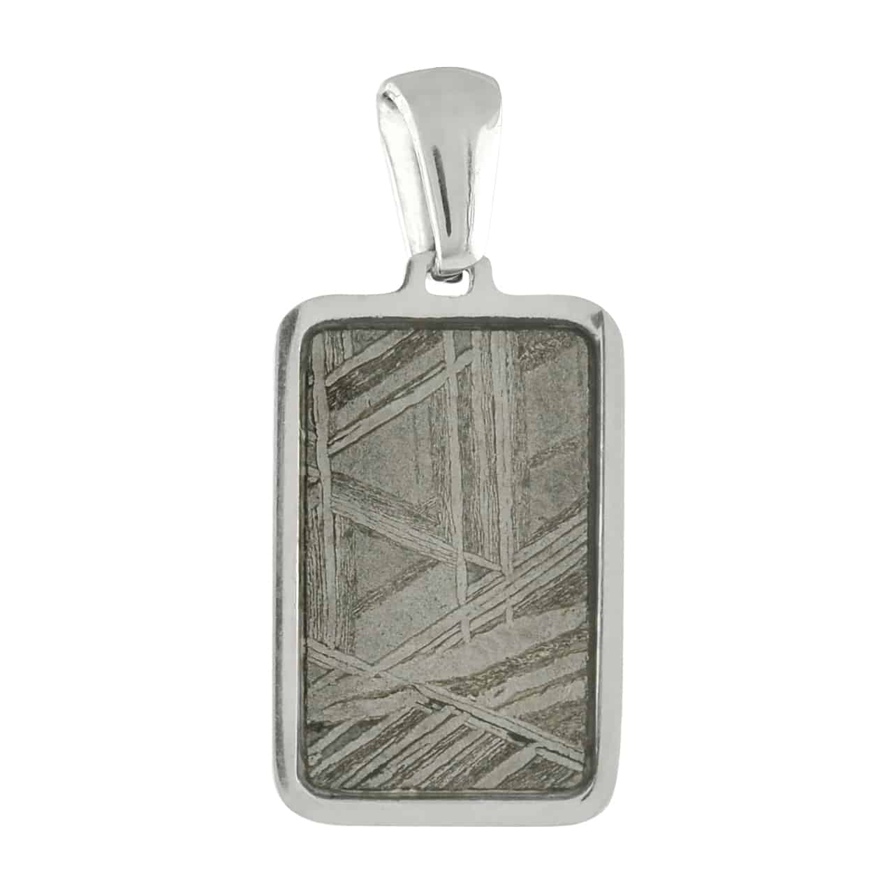 Starborn Muonionalusta Meteorite Rectangular Stainless Steel Pendant - mini