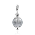 Starborn Muonionalusta Meteorite Sphere Flower Cap Pendant in Sterling Silver