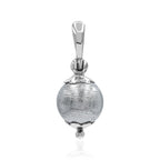 Starborn Muonionalusta Meteorite Sphere Flower Cap Pendant in Sterling Silver