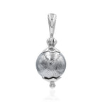 Starborn Muonionalusta Meteorite Sphere Flower Cap Pendant in Sterling Silver