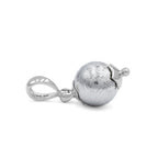 Starborn Muonionalusta Meteorite Sphere Flower Cap Pendant in Sterling Silver