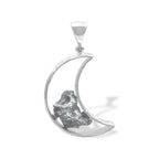 Starborn Campo del Cielo Meteorite Crescent Moon Pendant in Sterling Silver