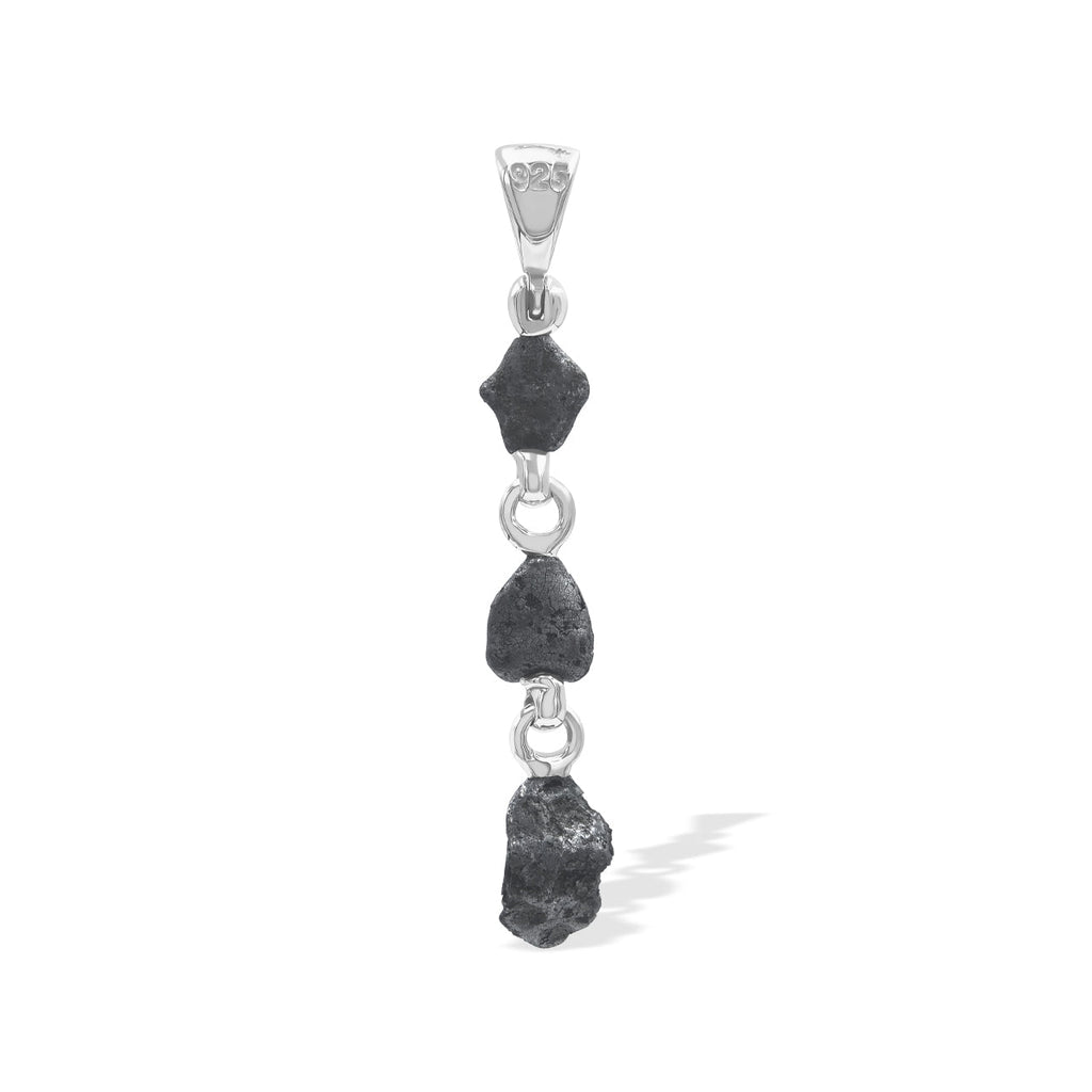 Starborn Agoudal Iron Meteorite Drop Pendant in Sterling Silver