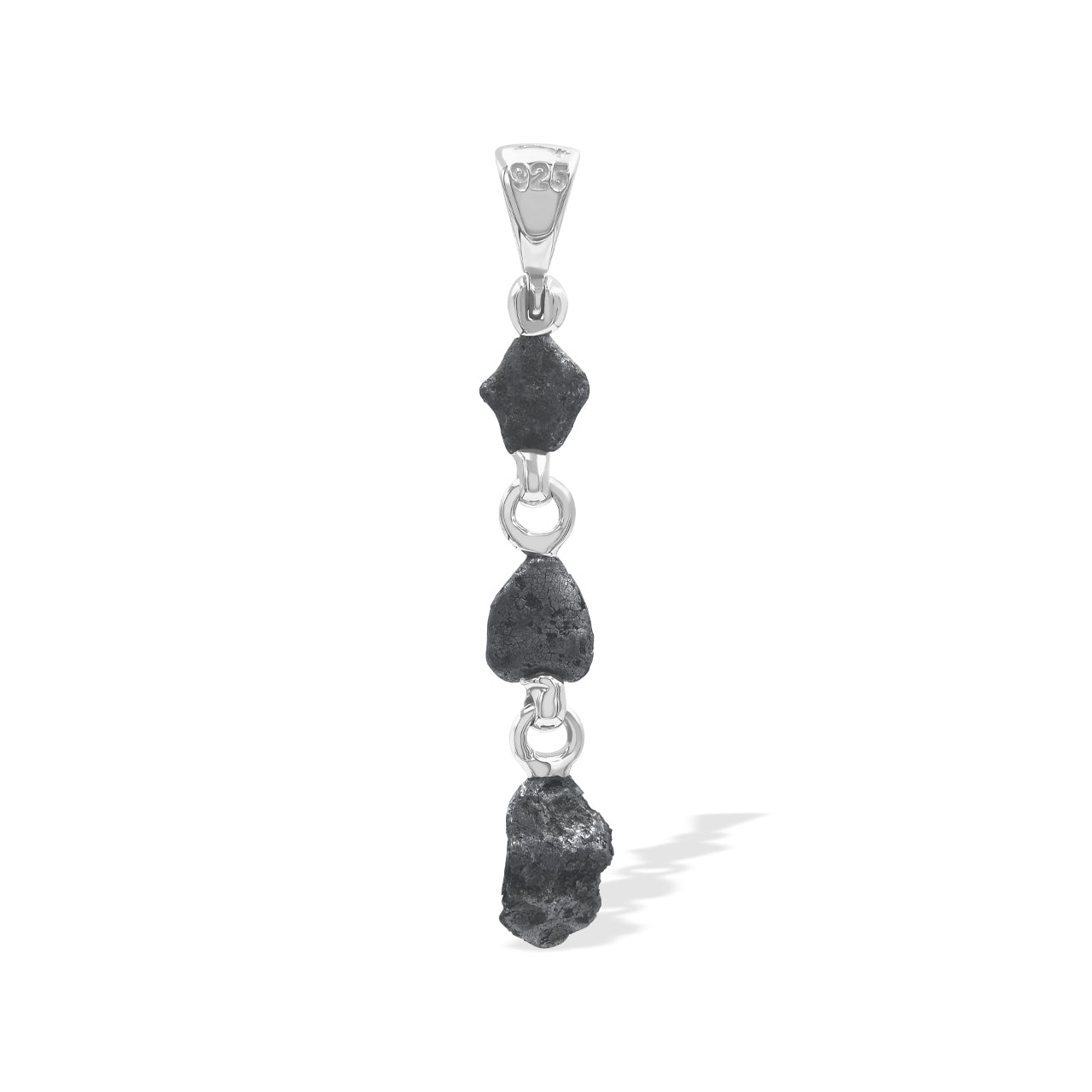 Starborn Agoudal Iron Meteorite Drop Pendant in Sterling Silver