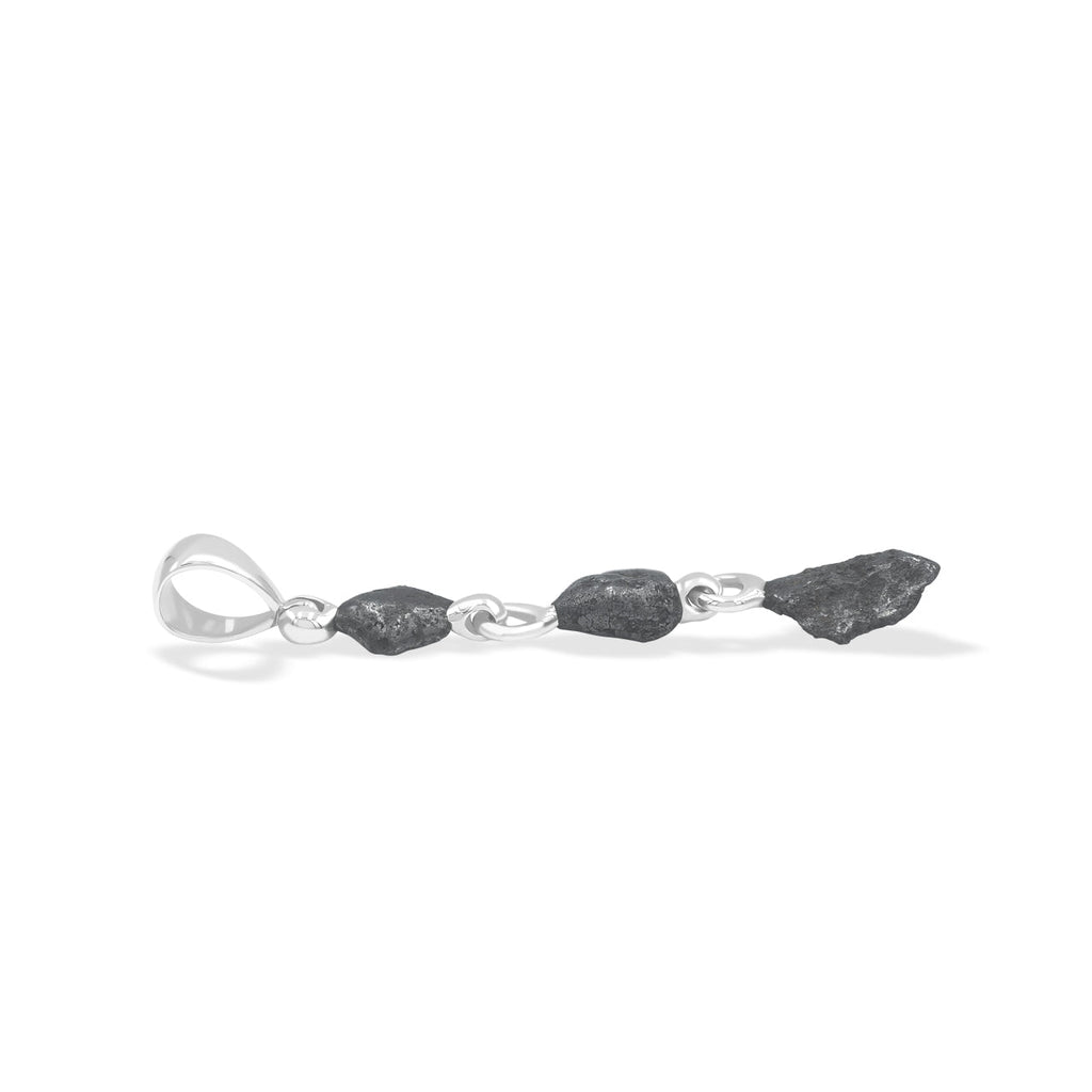 Starborn Agoudal Iron Meteorite Drop Pendant in Sterling Silver