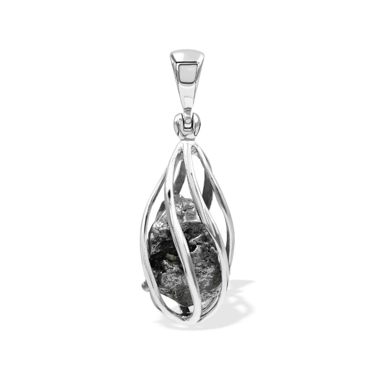 Starborn Campo Del Cielo Meteorite Spiral Cage Pendant in Sterling Silver
