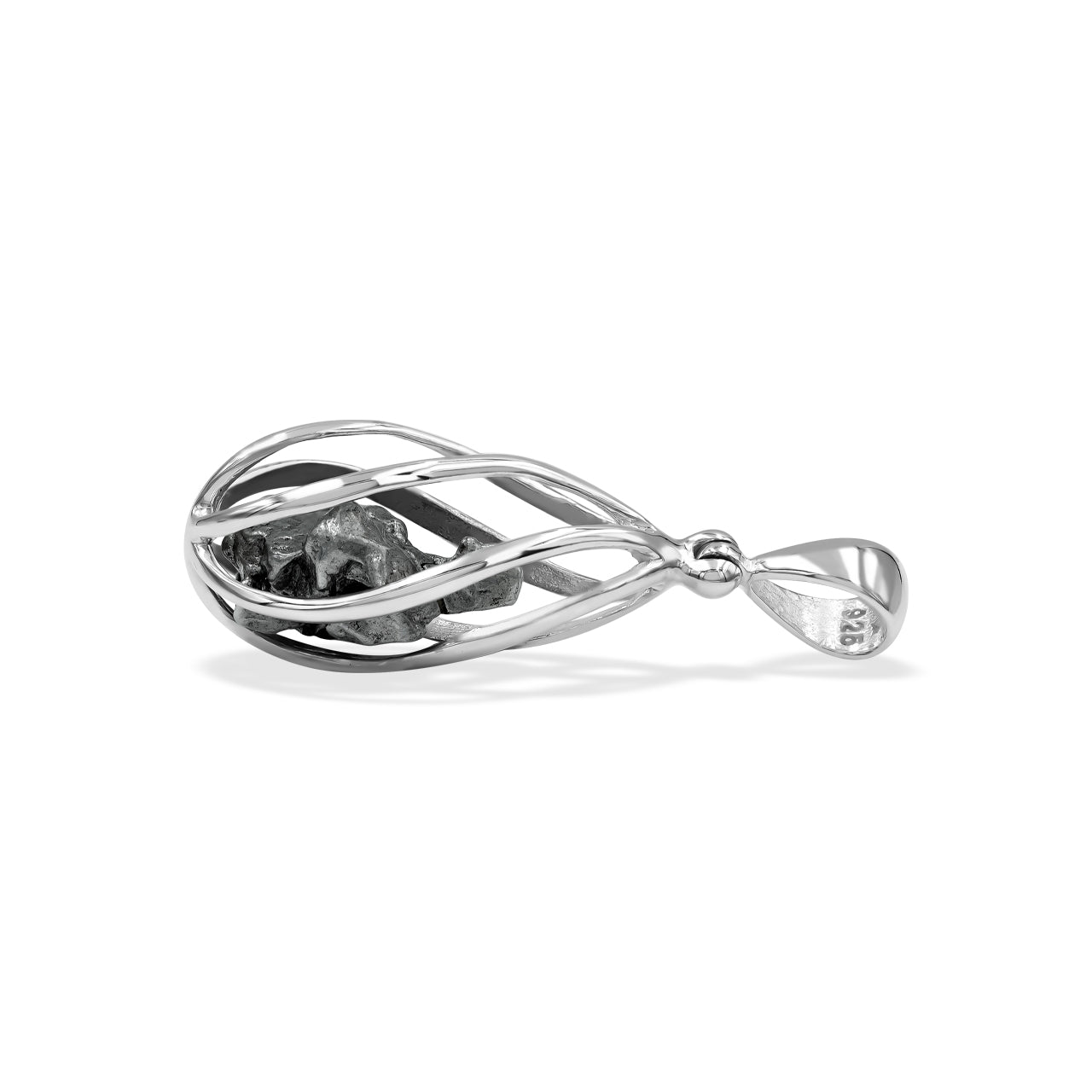 Starborn Campo Del Cielo Meteorite Spiral Cage Pendant in Sterling Silver