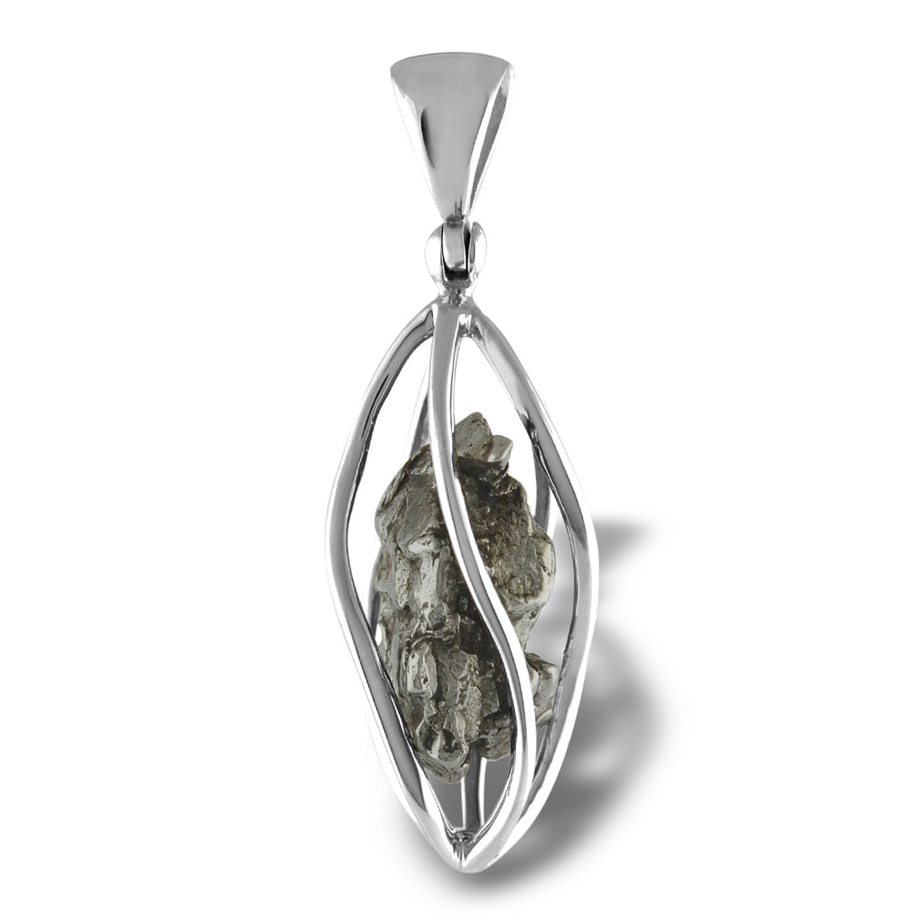 Starborn Campo del Cielo Meteorite Cage Pendant in Sterling Silver