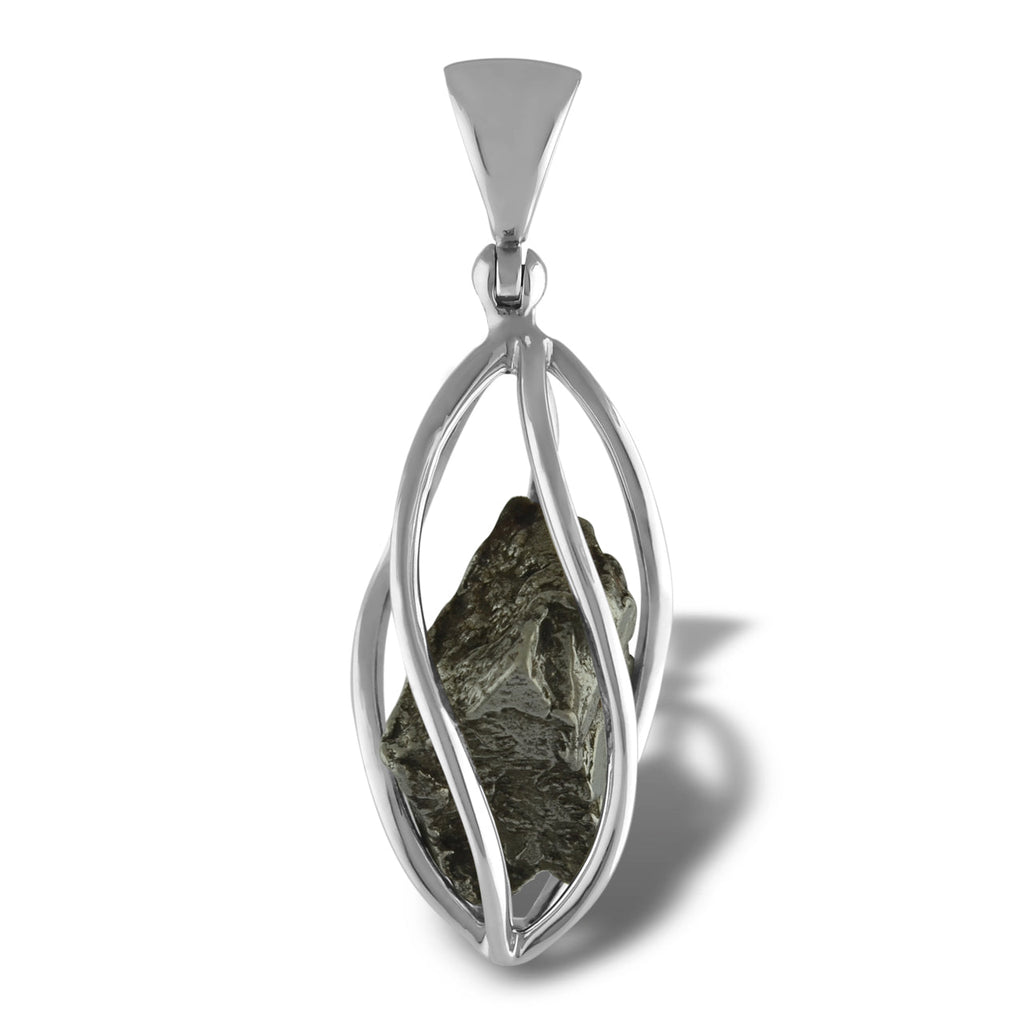 Starborn Campo del Cielo Meteorite Cage Pendant in Sterling Silver