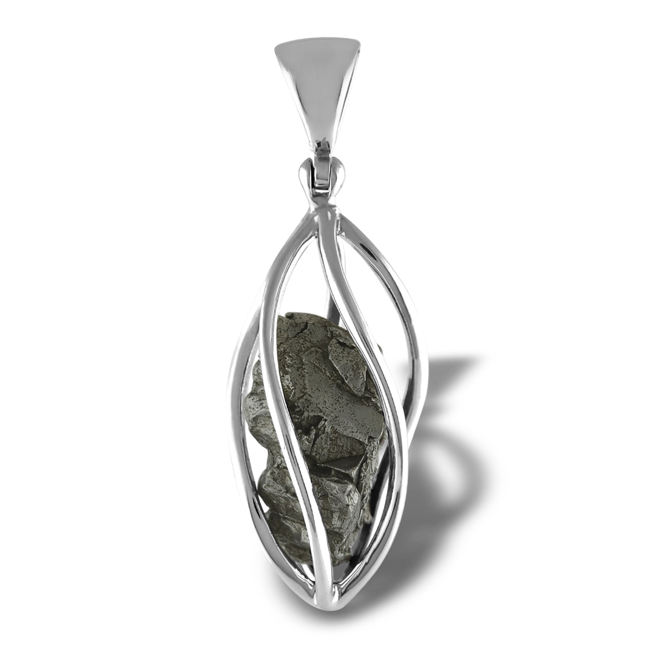 Starborn Campo del Cielo Meteorite Cage Pendant in Sterling Silver
