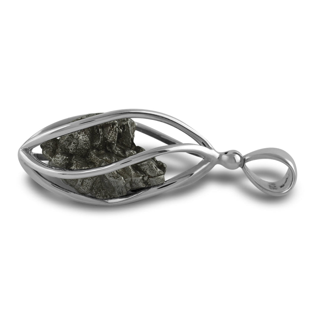 Starborn Campo del Cielo Meteorite Cage Pendant in Sterling Silver