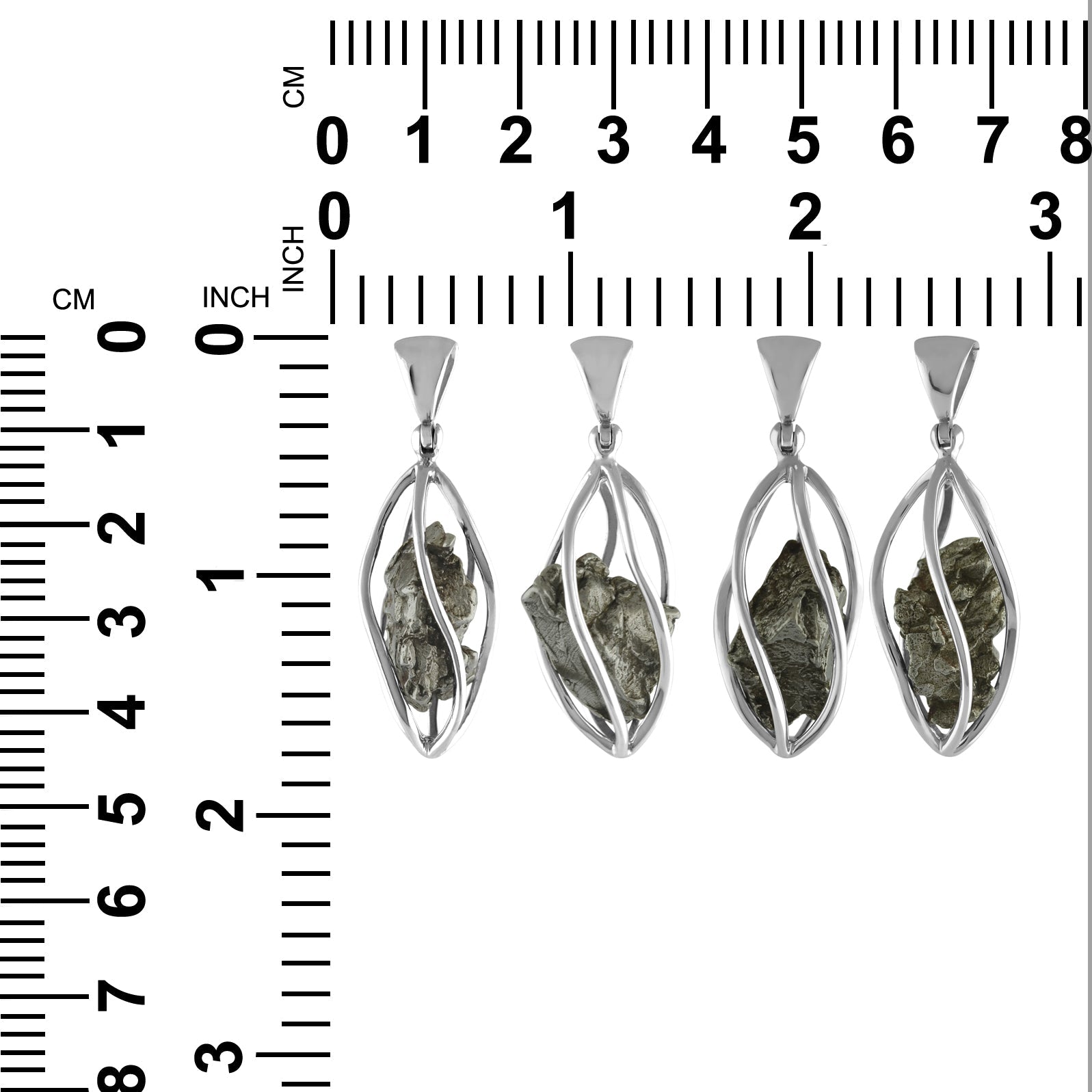 Starborn Campo del Cielo Meteorite Cage Pendant in Sterling Silver