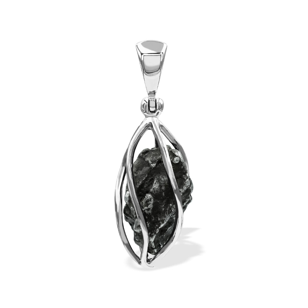 Starborn Campo del Cielo Meteorite Cage Pendant in Sterling Silver
