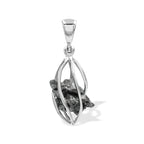 Starborn Campo del Cielo Meteorite Cage Pendant in Sterling Silver