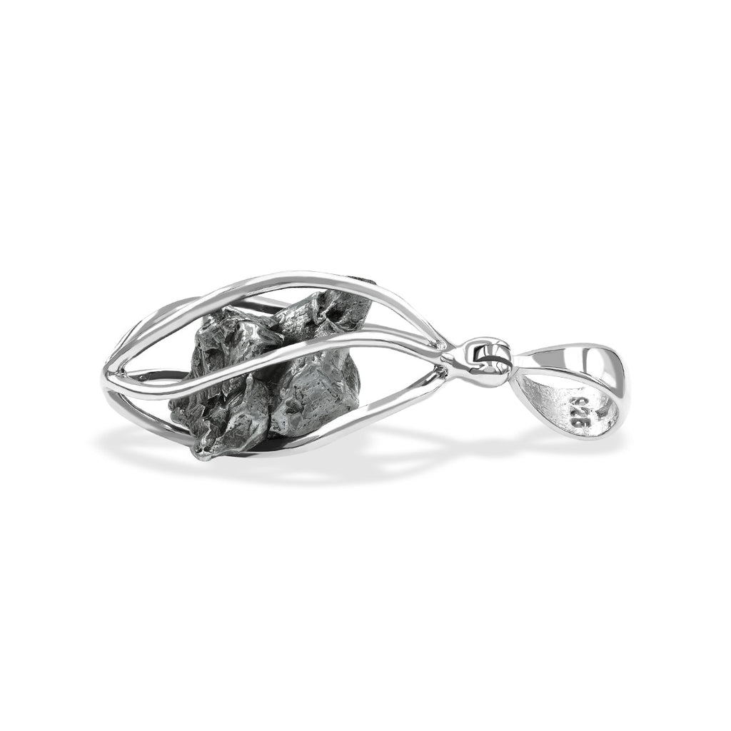 Starborn Campo del Cielo Meteorite Cage Pendant in Sterling Silver