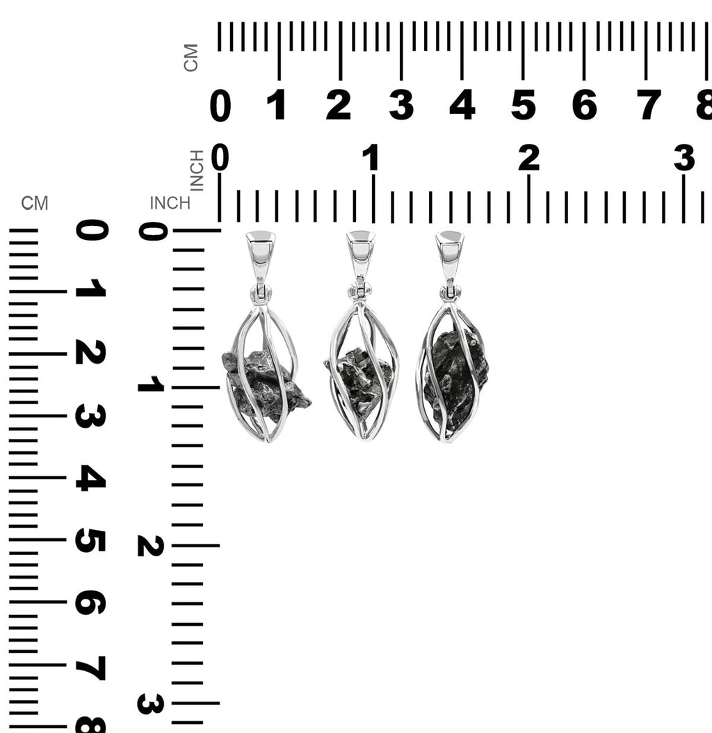 Starborn Campo del Cielo Meteorite Cage Pendant in Sterling Silver