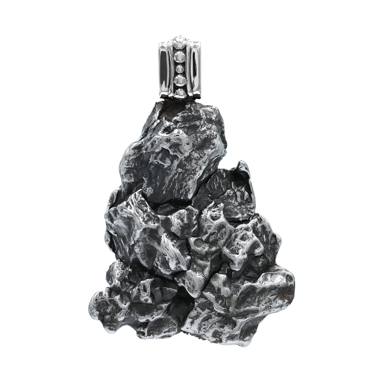 Starborn Campo del Cielo Meteorite Prong Set Pendant in Sterling Silver