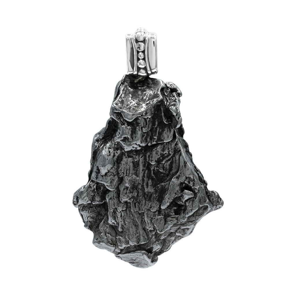 Starborn Campo del Cielo Meteorite Prong Set Pendant in Sterling Silver