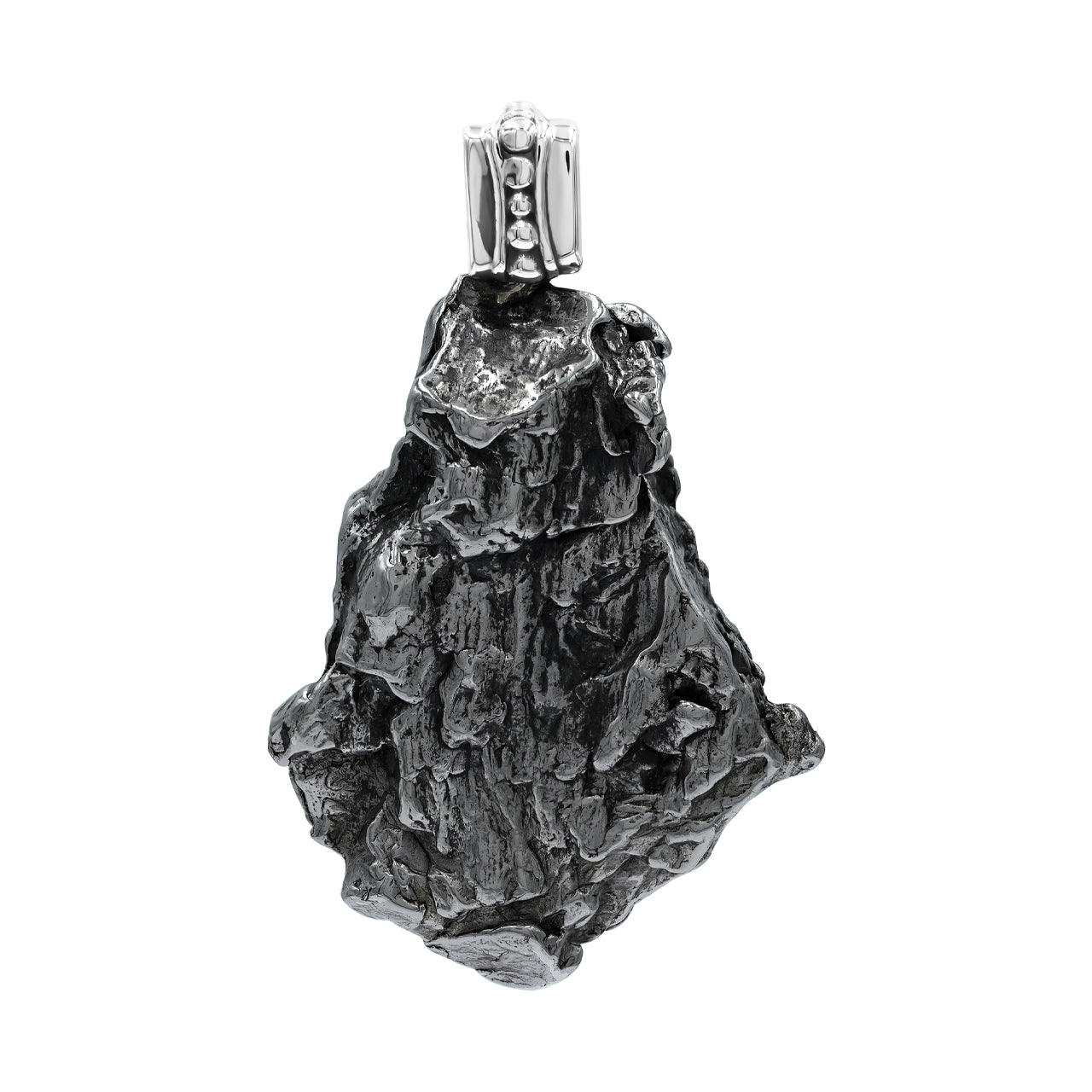 Starborn Campo del Cielo Meteorite Prong Set Pendant in Sterling Silver
