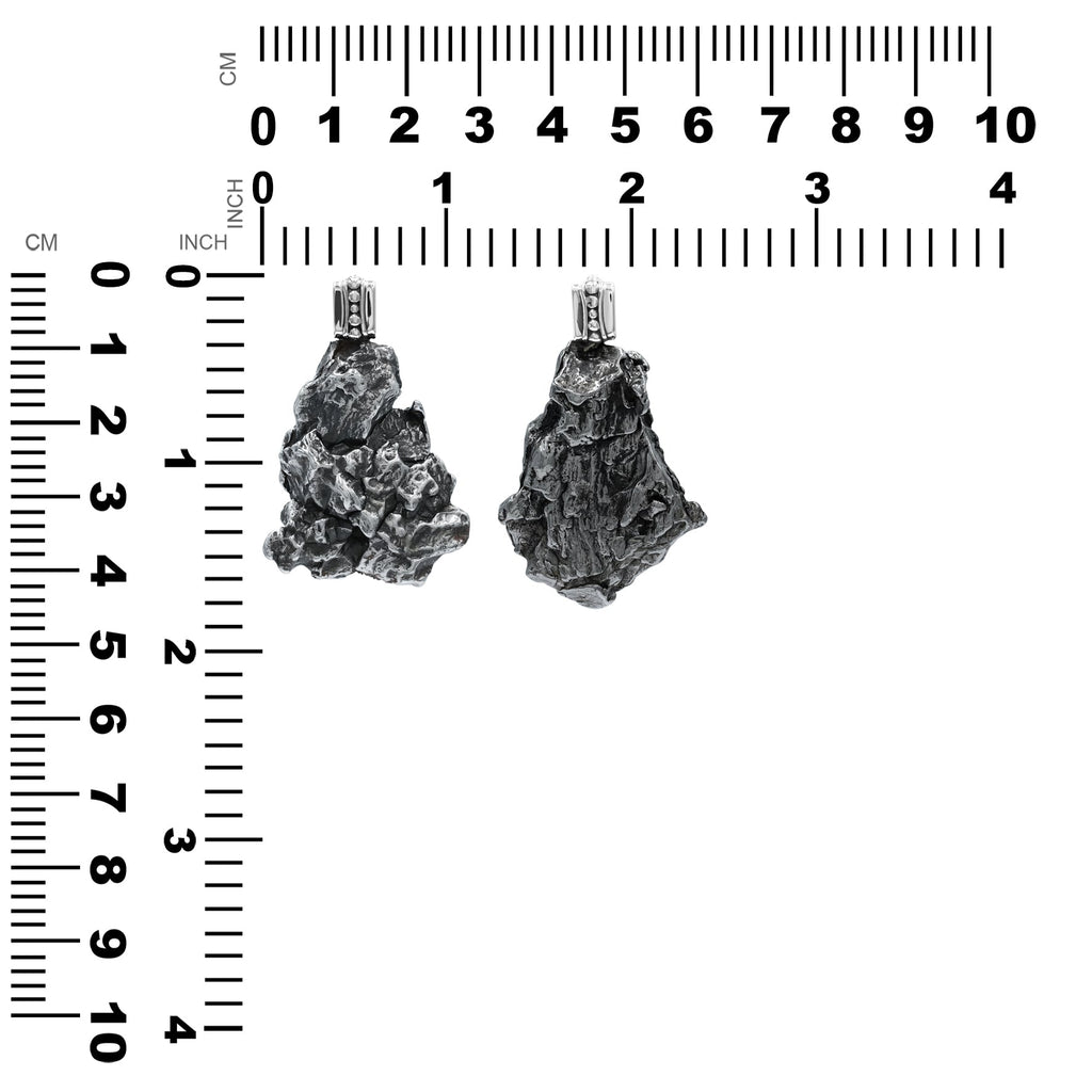 Starborn Campo del Cielo Meteorite Prong Set Pendant in Sterling Silver