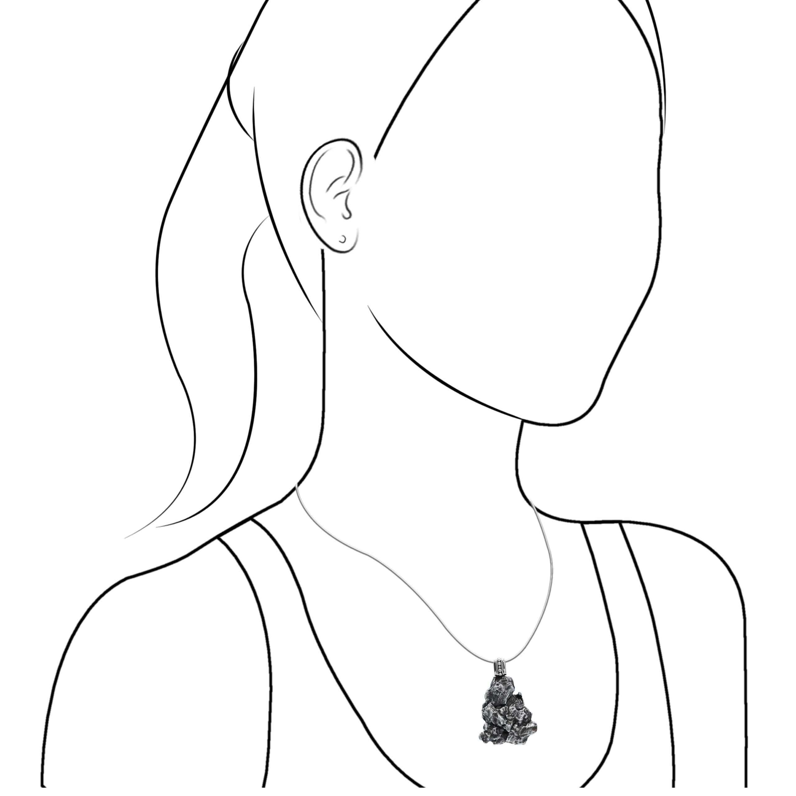 Starborn Campo del Cielo Meteorite Prong Set Pendant in Sterling Silver