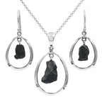 Starborn Agoudal Iron Meteorite Pendant and Earrings in Sterling Silver