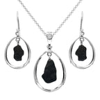 Starborn Agoudal Iron Meteorite Pendant and Earrings in Sterling Silver