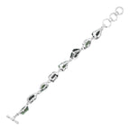 Starborn Agoudal Iron Meteorite and Moldavite Bracelet in Sterling Silver