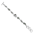 Starborn Moldavite, Meteorite and White Topaz Bracelet in Sterling Silver
