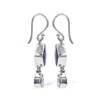 Starborn Purpurite and Amethyst Dangle Earrings in Sterling Silver