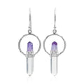 Starborn Quartz Crystal with Vera Cruz Amethyst Earring in Sterling Silver
