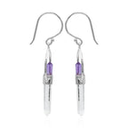 Starborn Quartz Crystal with Vera Cruz Amethyst Earring in Sterling Silver